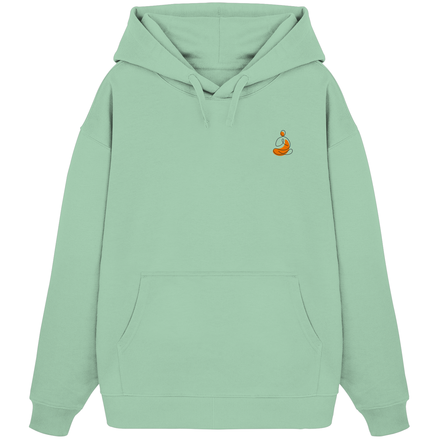 Organic Oversize Hoodie - Yoga gestickt (orange)