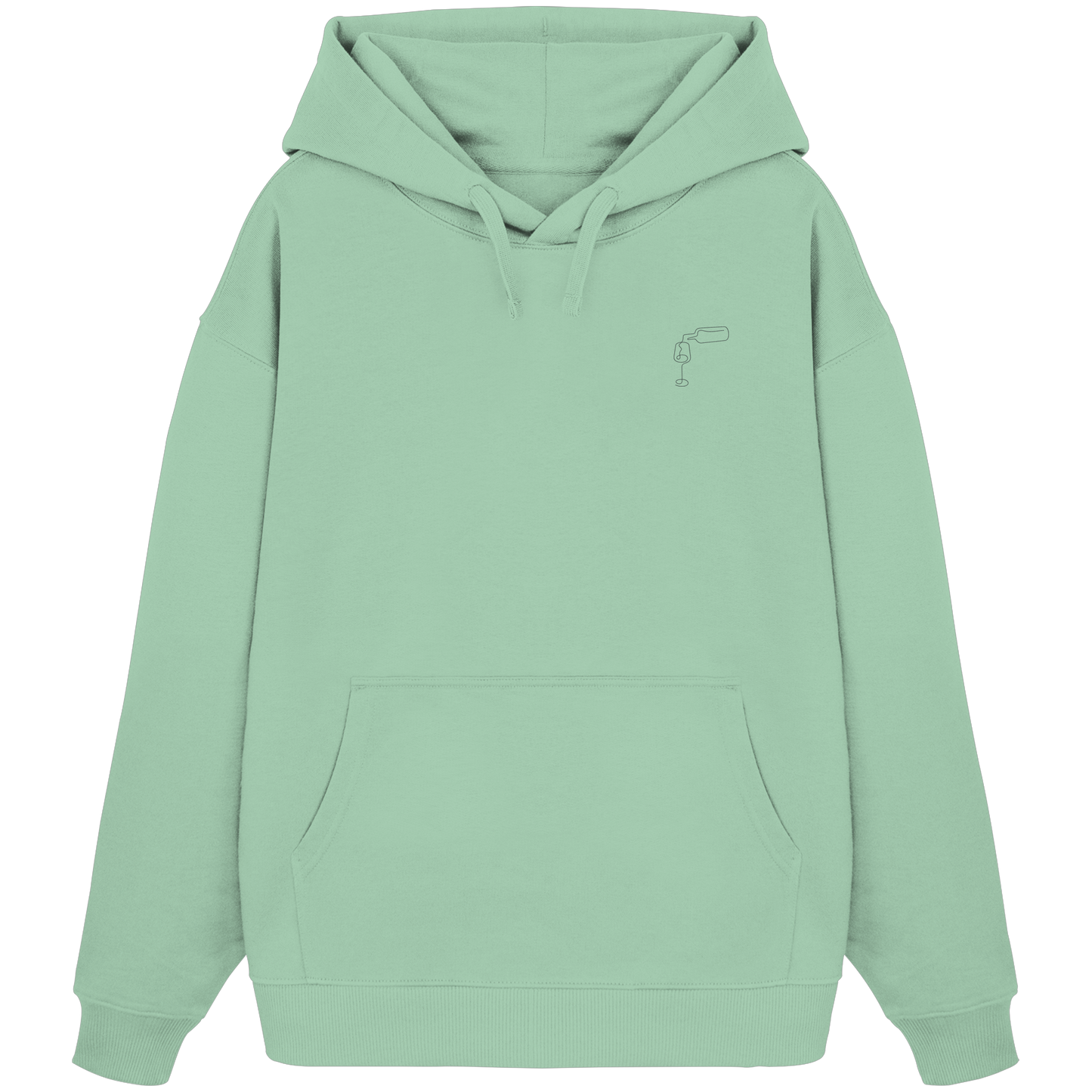 Organic Oversize Hoodie - Wein gestickt