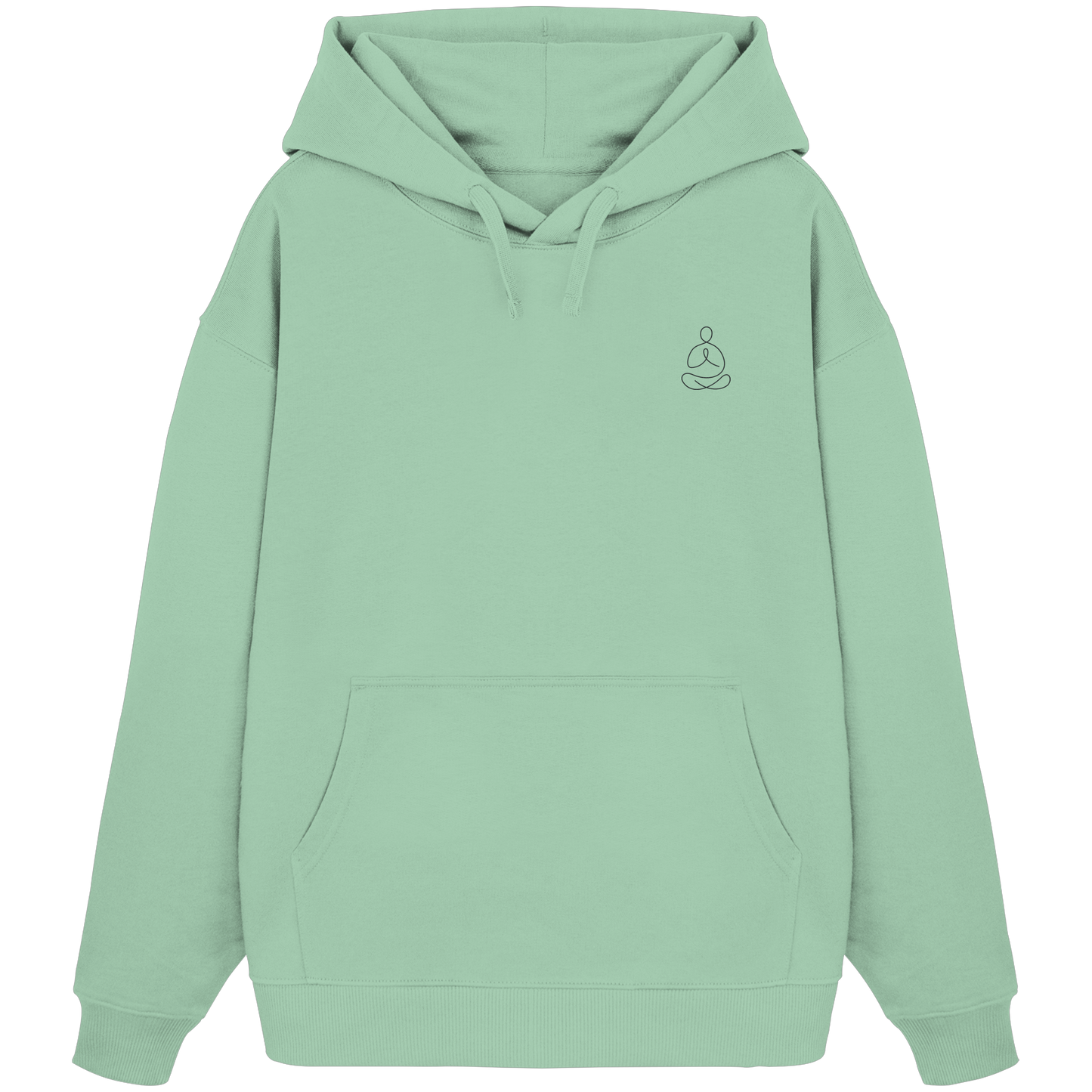 Organic Oversize Hoodie - Yoga gestickt