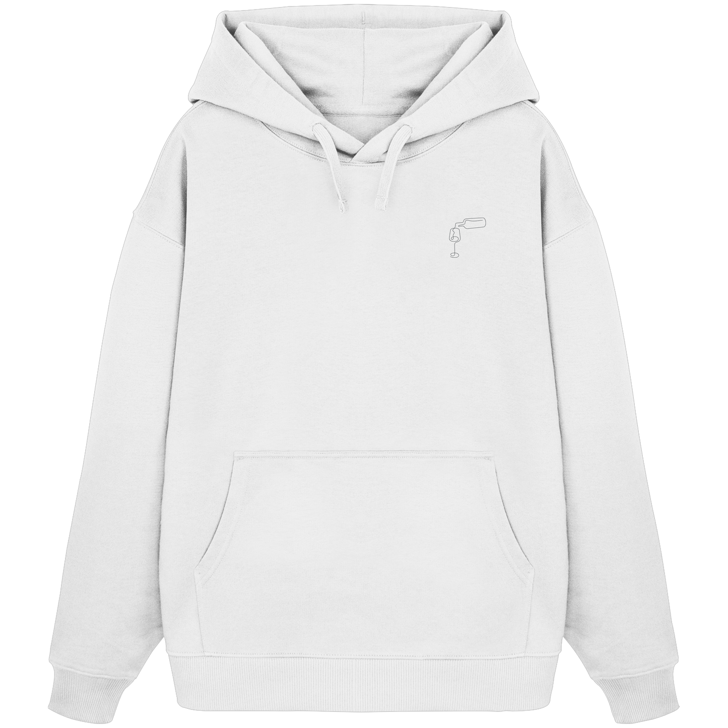 Organic Oversize Hoodie - Wein gestickt