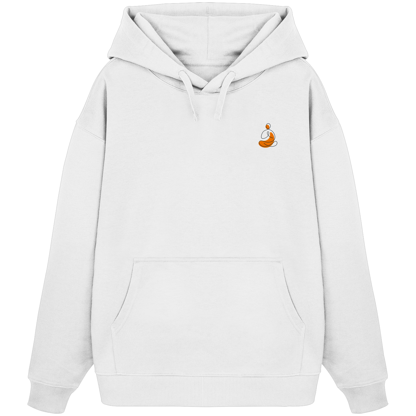 Organic Oversize Hoodie - Yoga gestickt (orange)