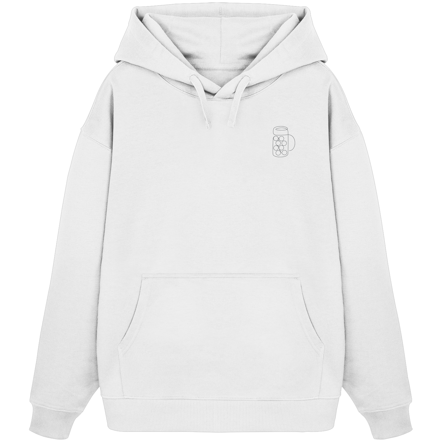 Organic Oversize Hoodie - Maßkrug gestickt