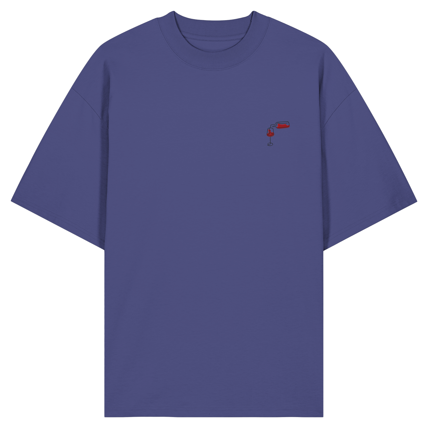 Organic Oversize Shirt - Wein gestickt (rot)