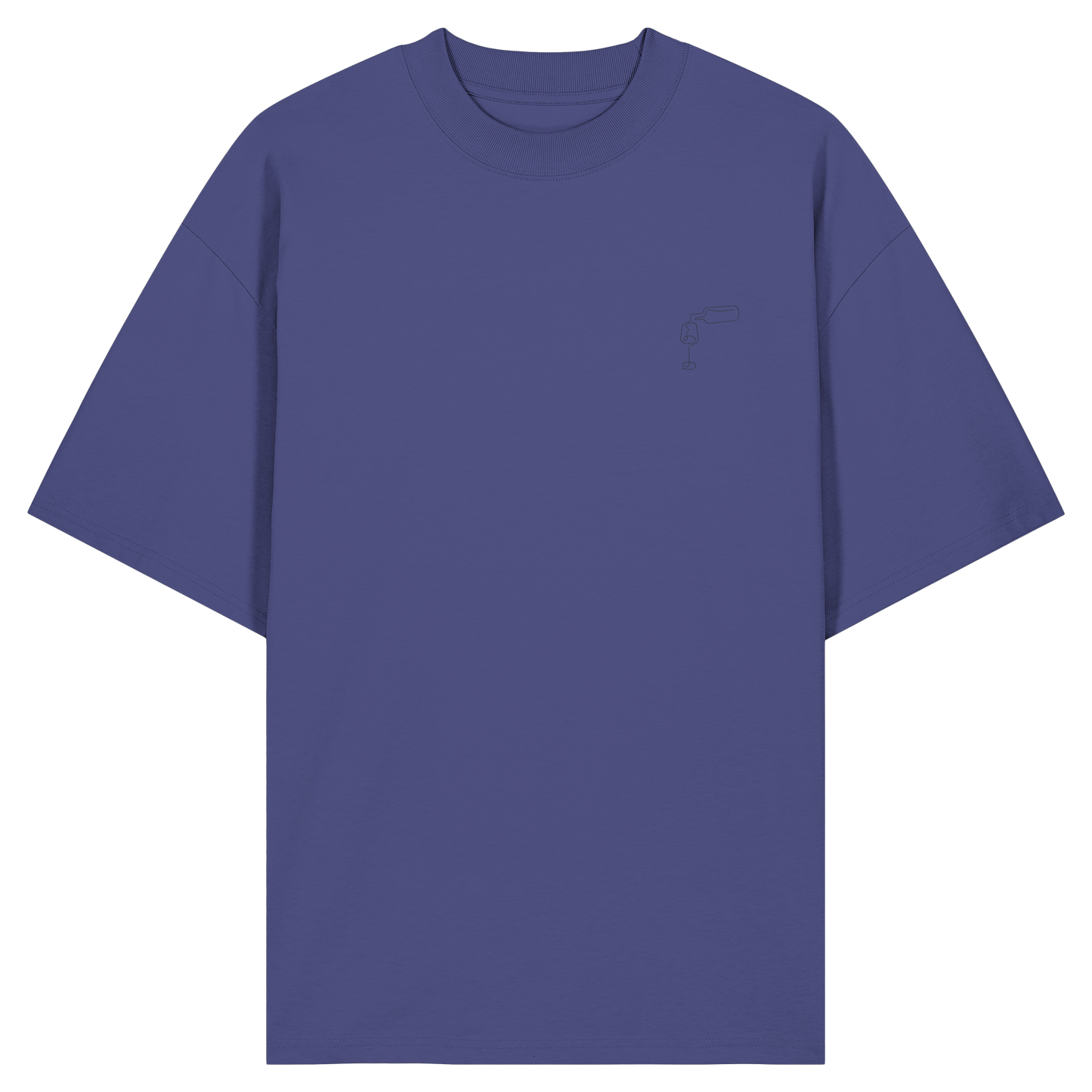 Organic Oversize Shirt - Wein gestickt