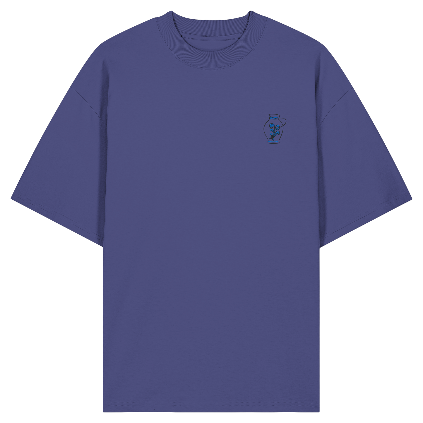 Organic Oversize Shirt - Bembel gestickt (blau)