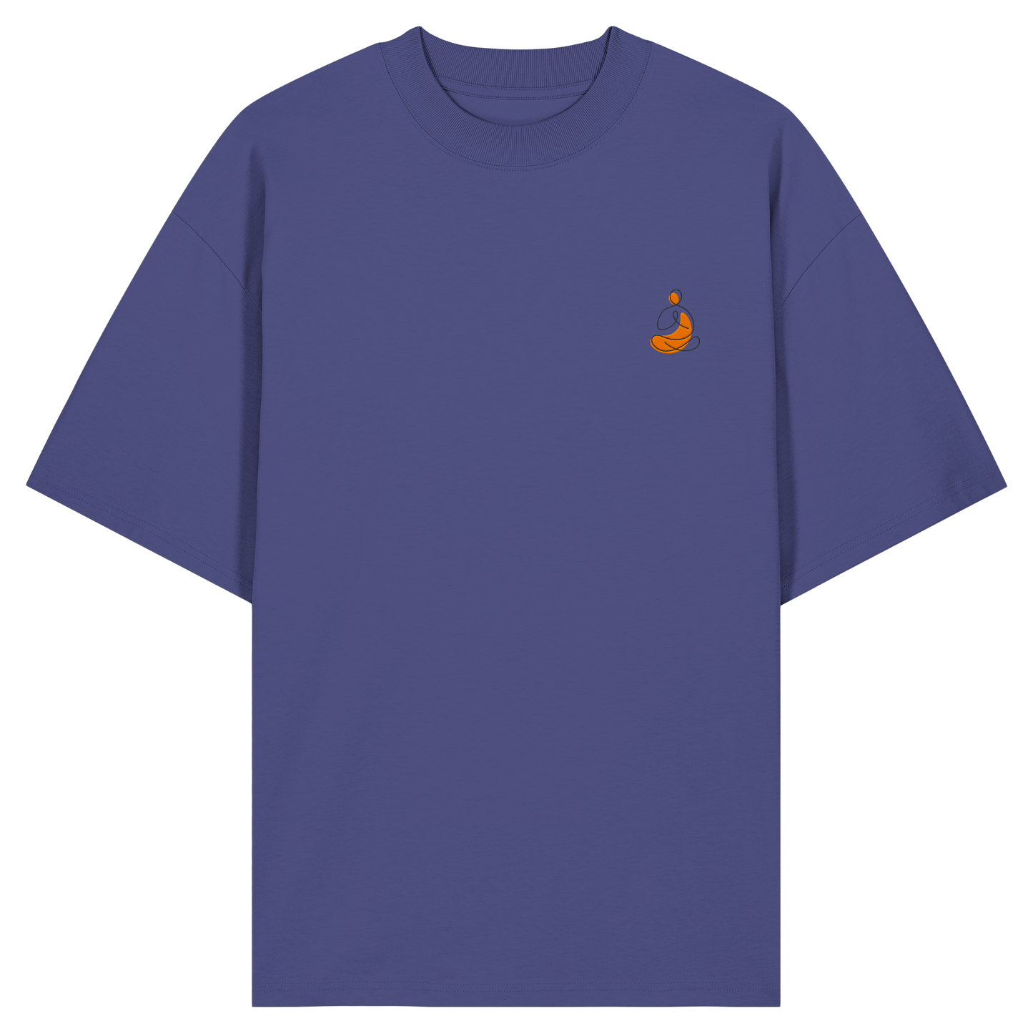 Organic Oversize Shirt - Yoga gestickt (orange)