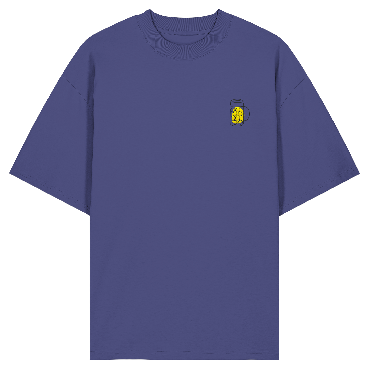 Organic Oversize Shirt - Maßkrug gestickt (gelb)
