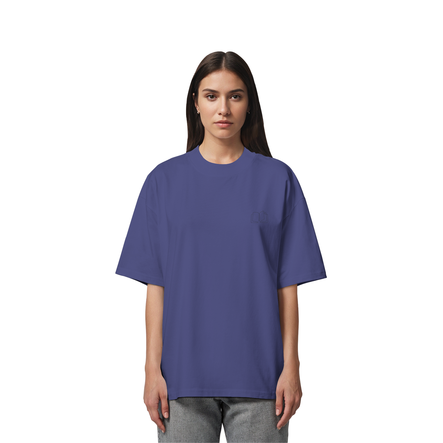 Organic Oversize Shirt - Buch gestickt