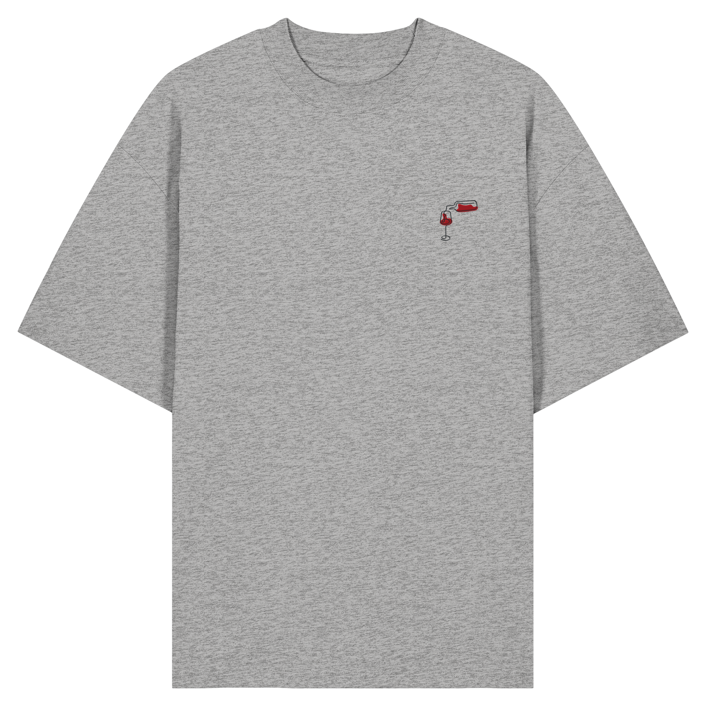 Organic Oversize Shirt - Wein gestickt (rot)