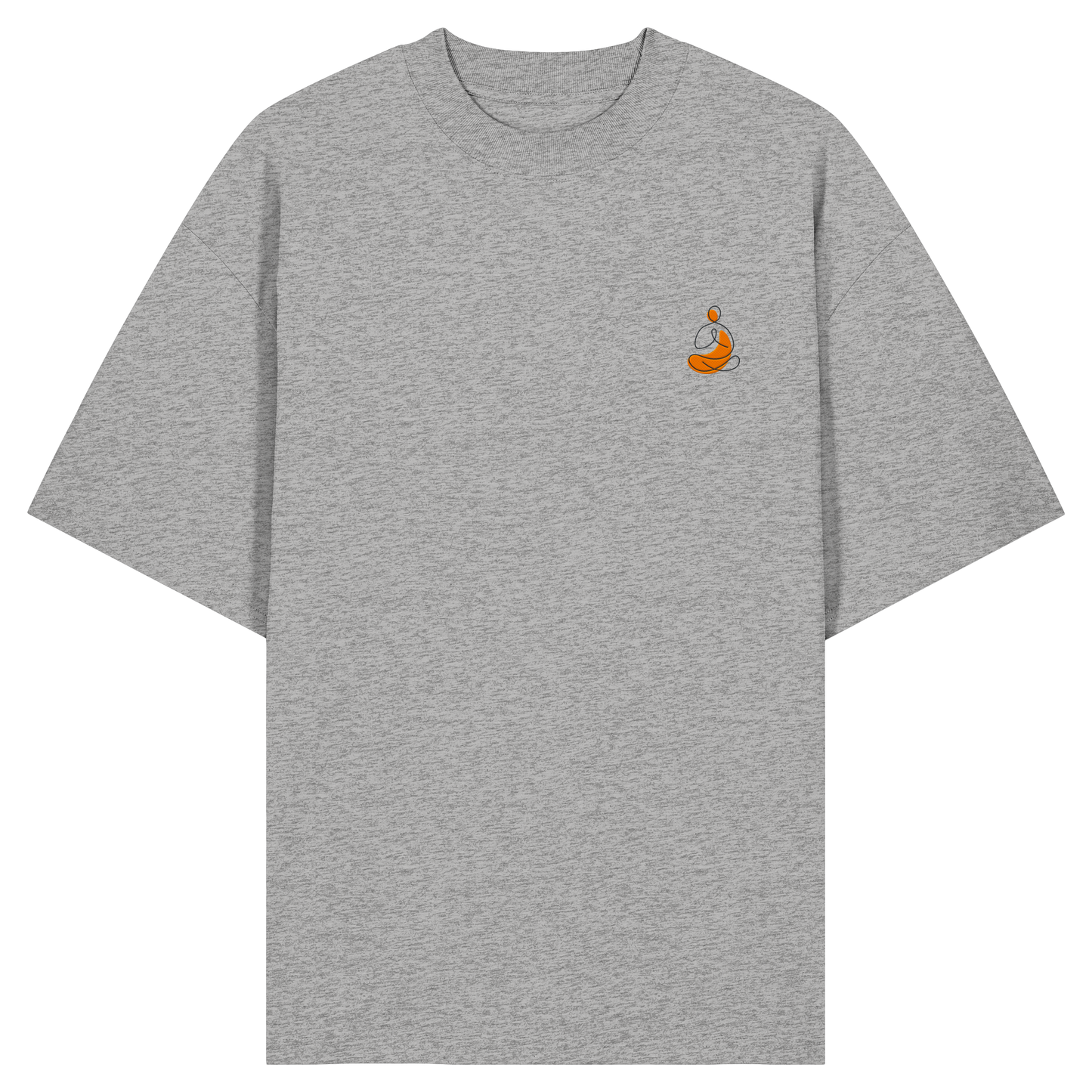 Organic Oversize Shirt - Yoga gestickt (orange)