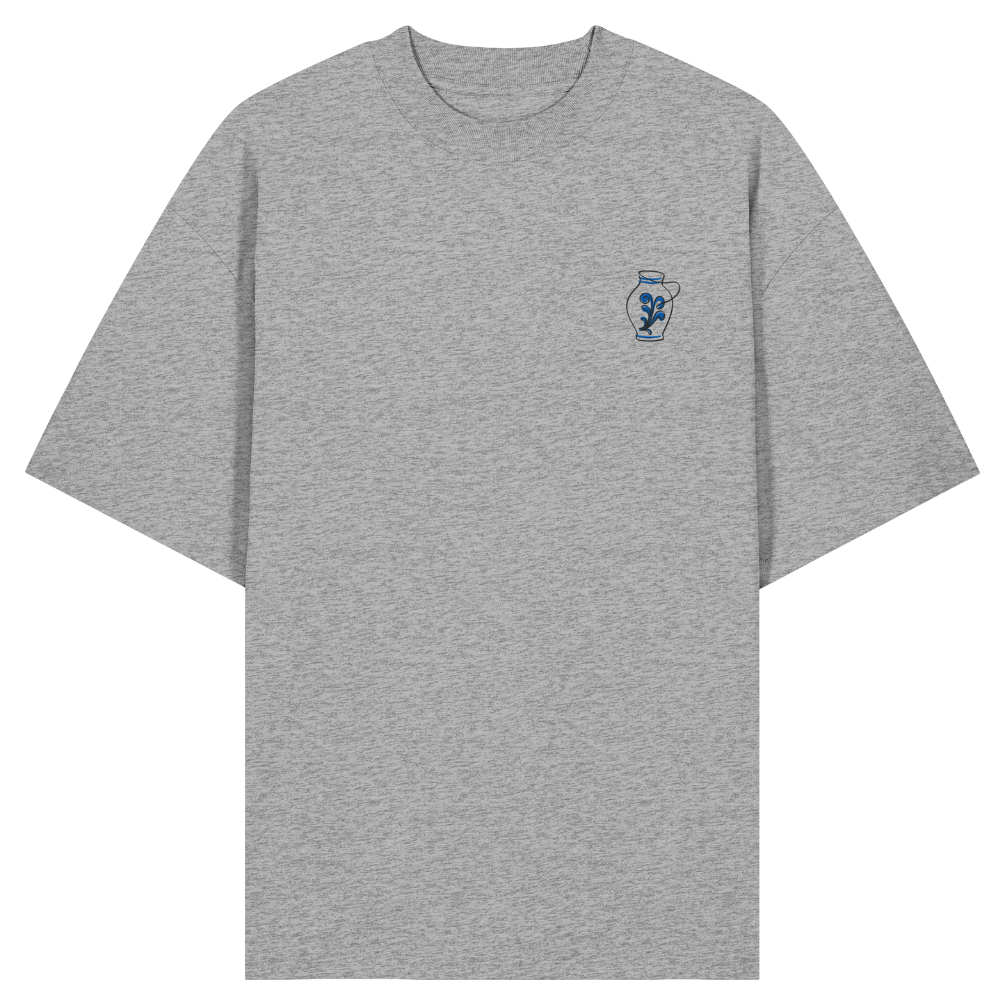 Organic Oversize Shirt - Bembel gestickt (blau)