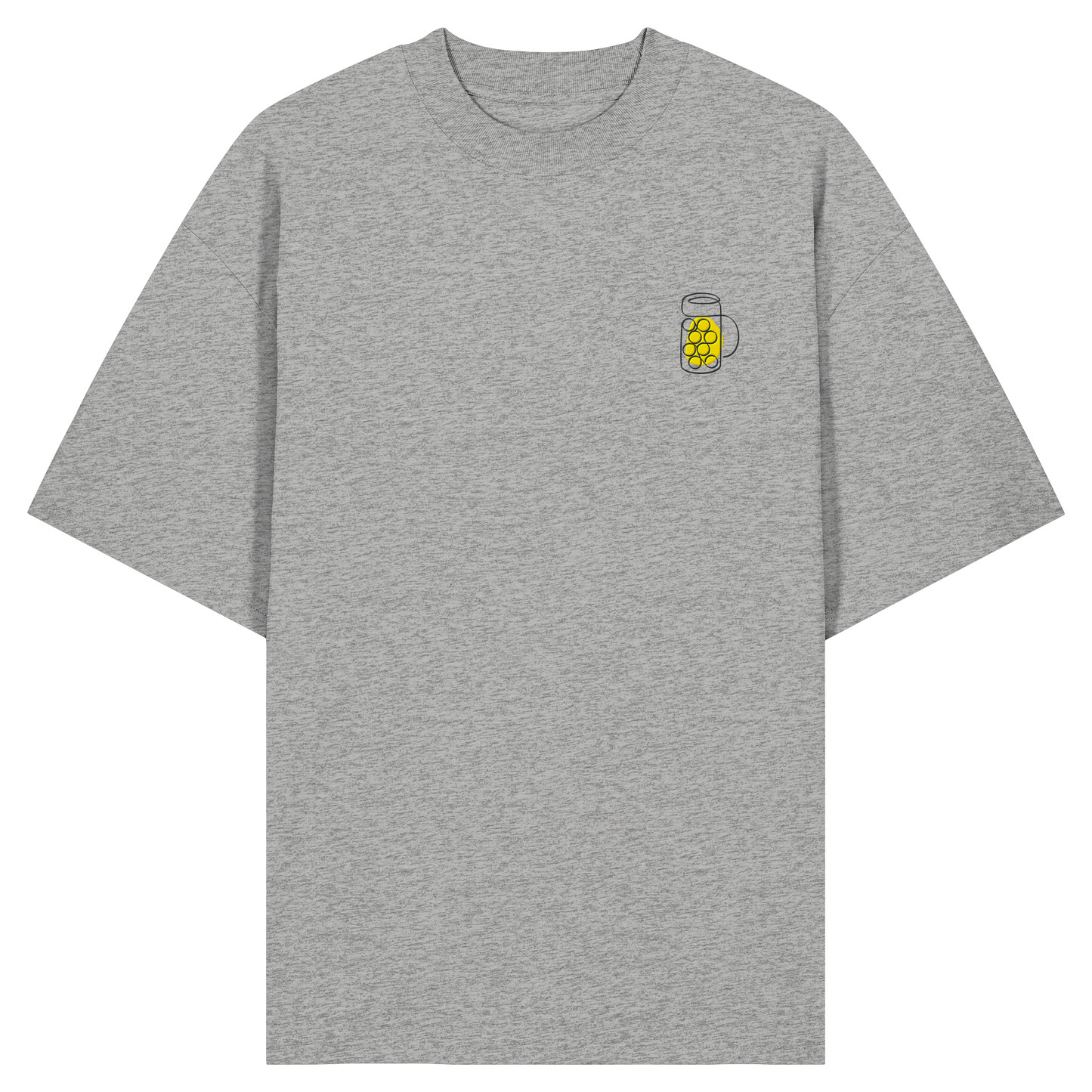 Organic Oversize Shirt - Maßkrug gestickt (gelb)