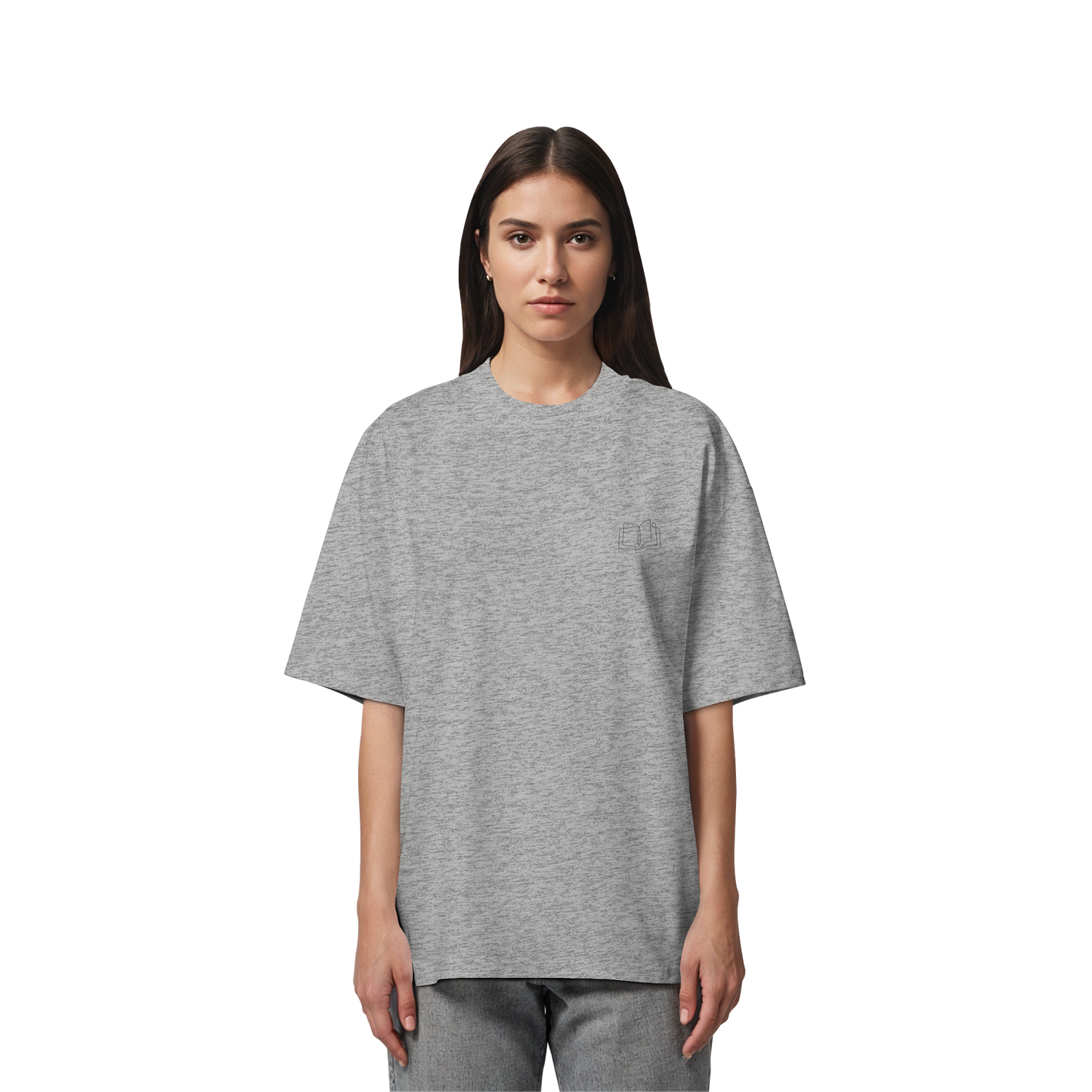 Organic Oversize Shirt - Buch gestickt