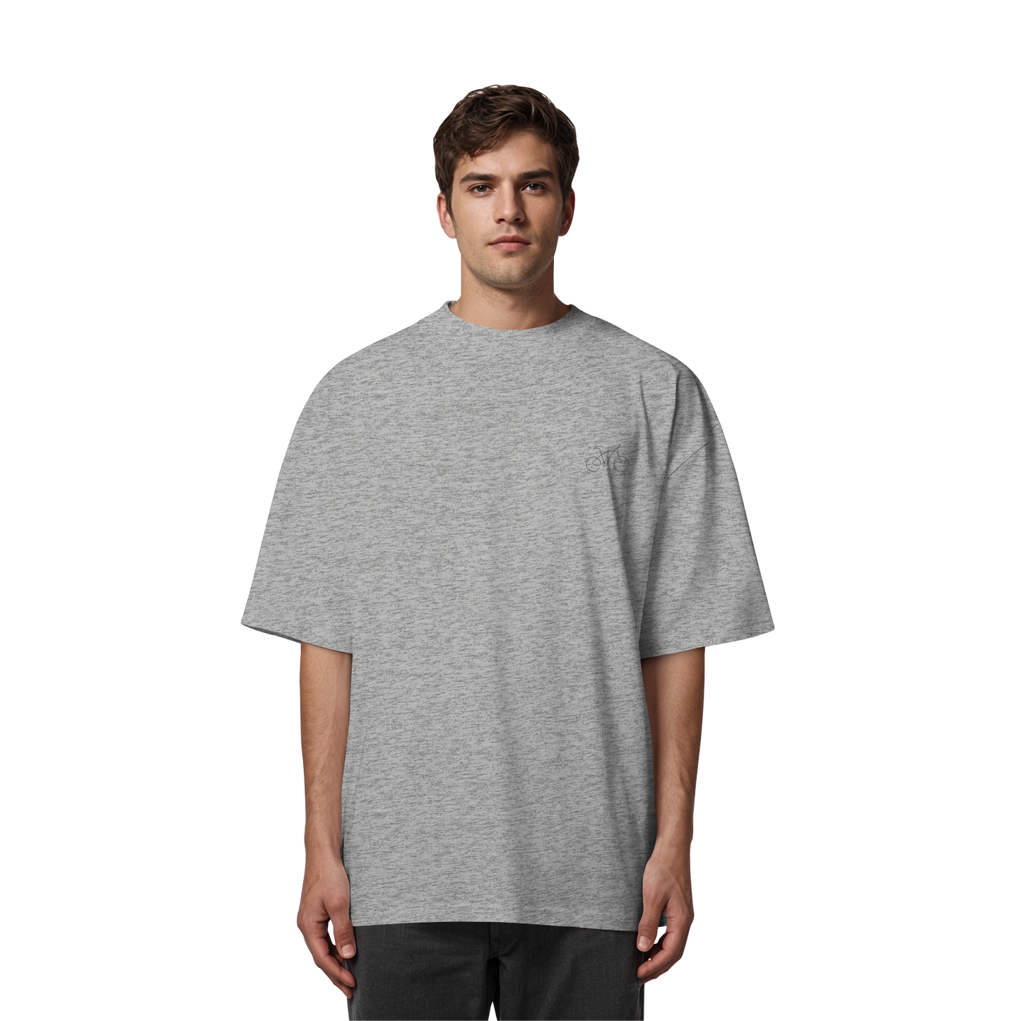 Organic Oversize Shirt - Fahrrad gestickt