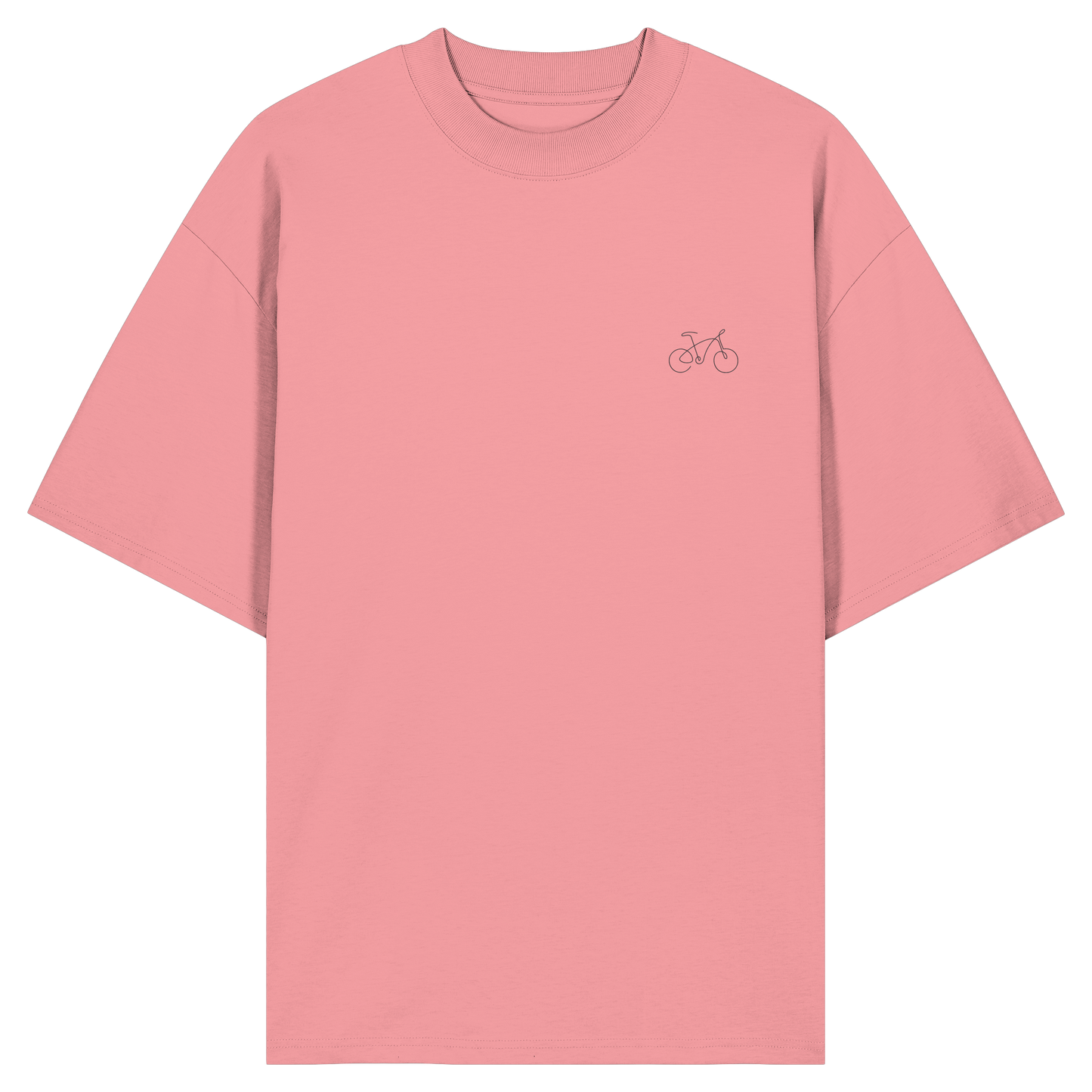 Organic Oversize Shirt - Fahrrad gestickt