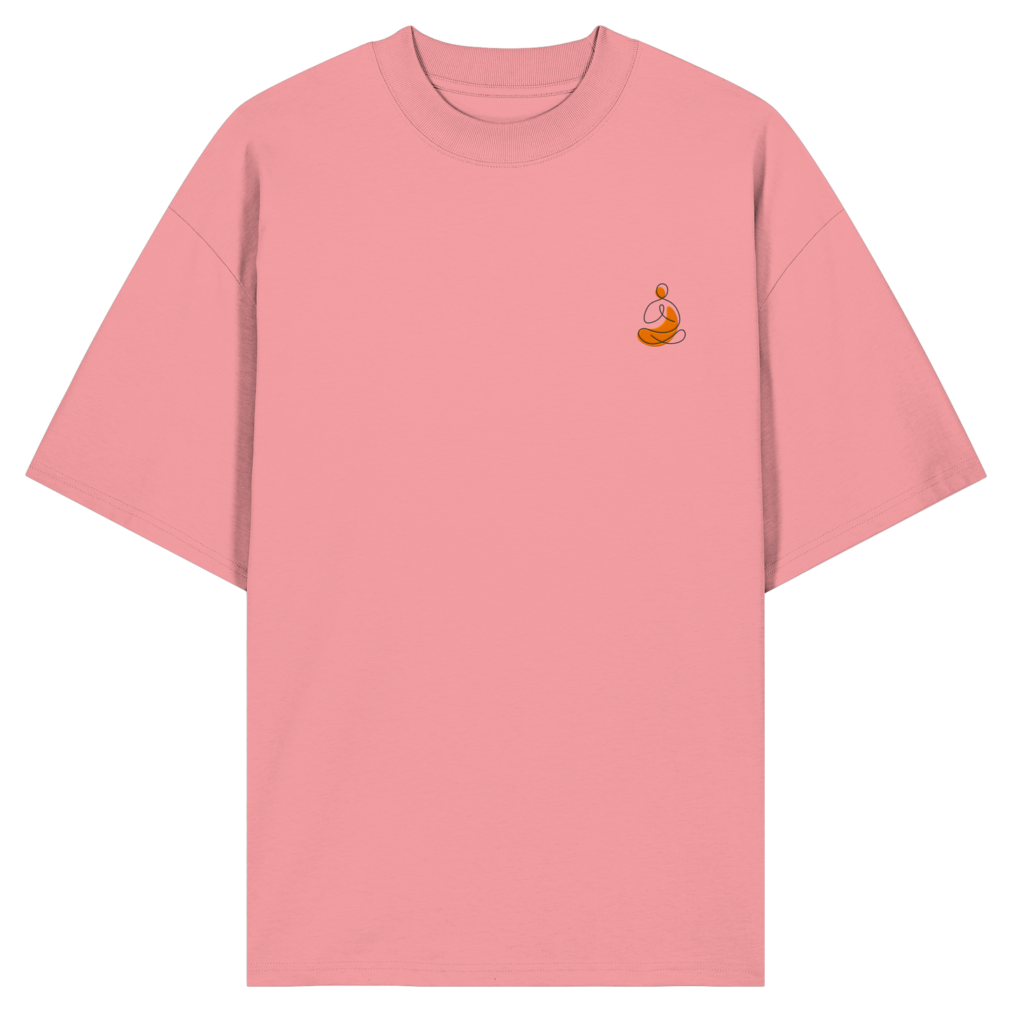 Organic Oversize Shirt - Yoga gestickt (orange)