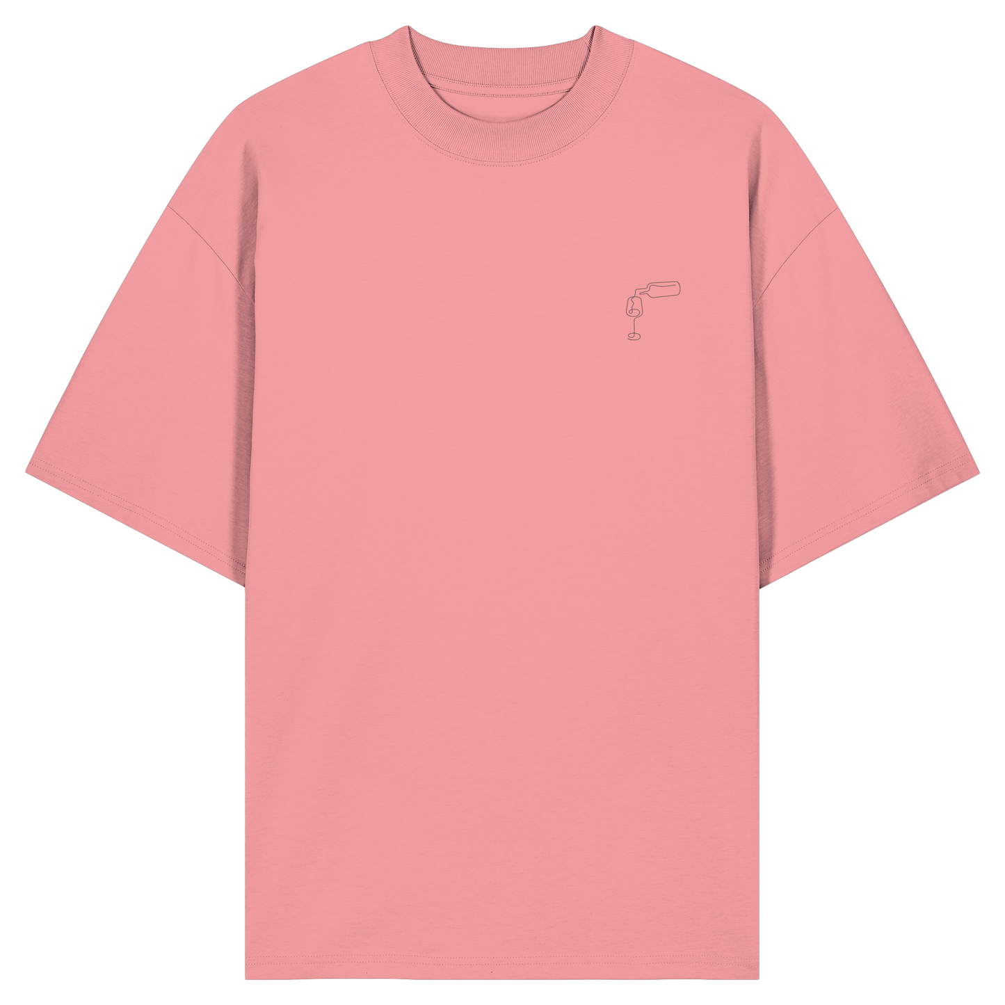Organic Oversize Shirt - Wein gestickt