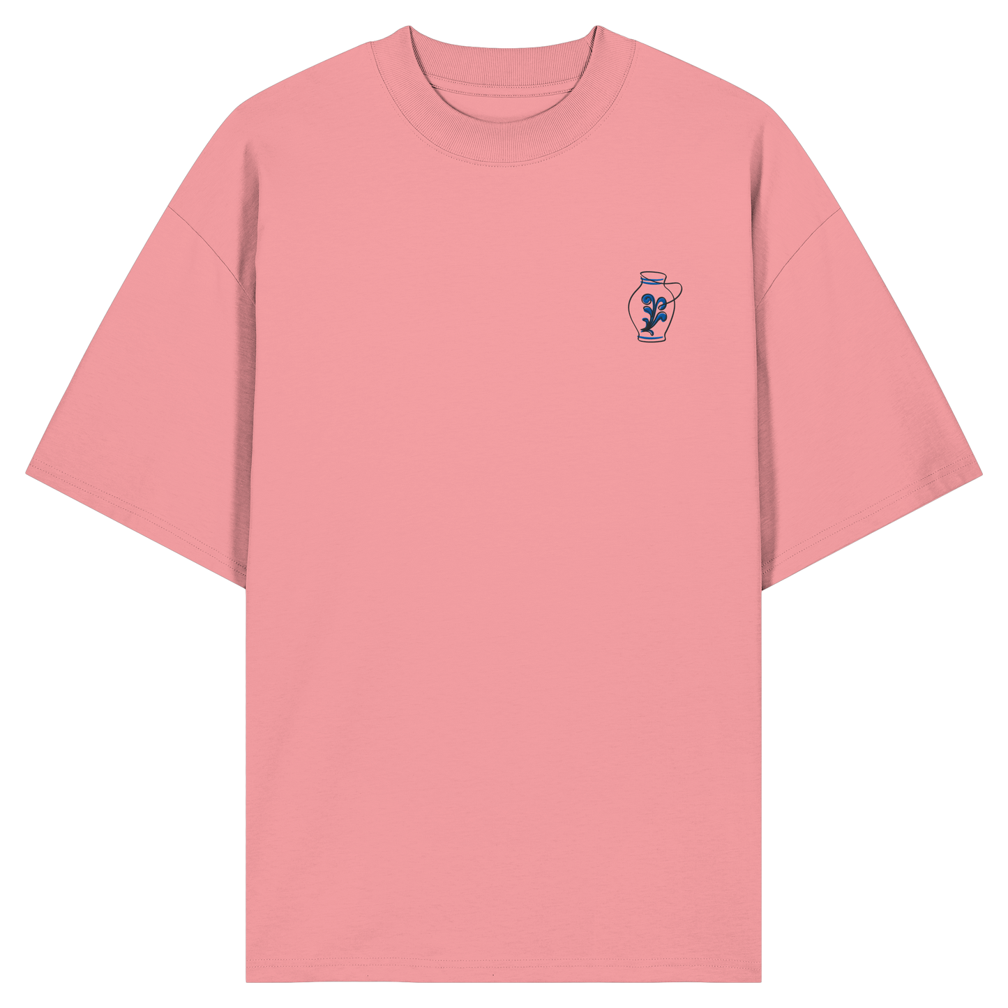 Organic Oversize Shirt - Bembel gestickt (blau)