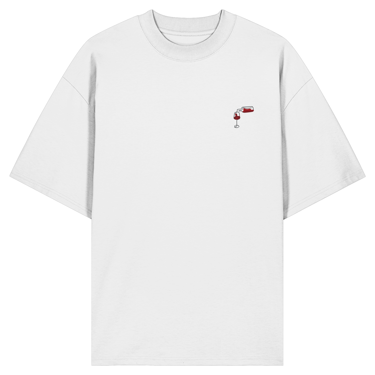 Organic Oversize Shirt - Wein gestickt (rot)