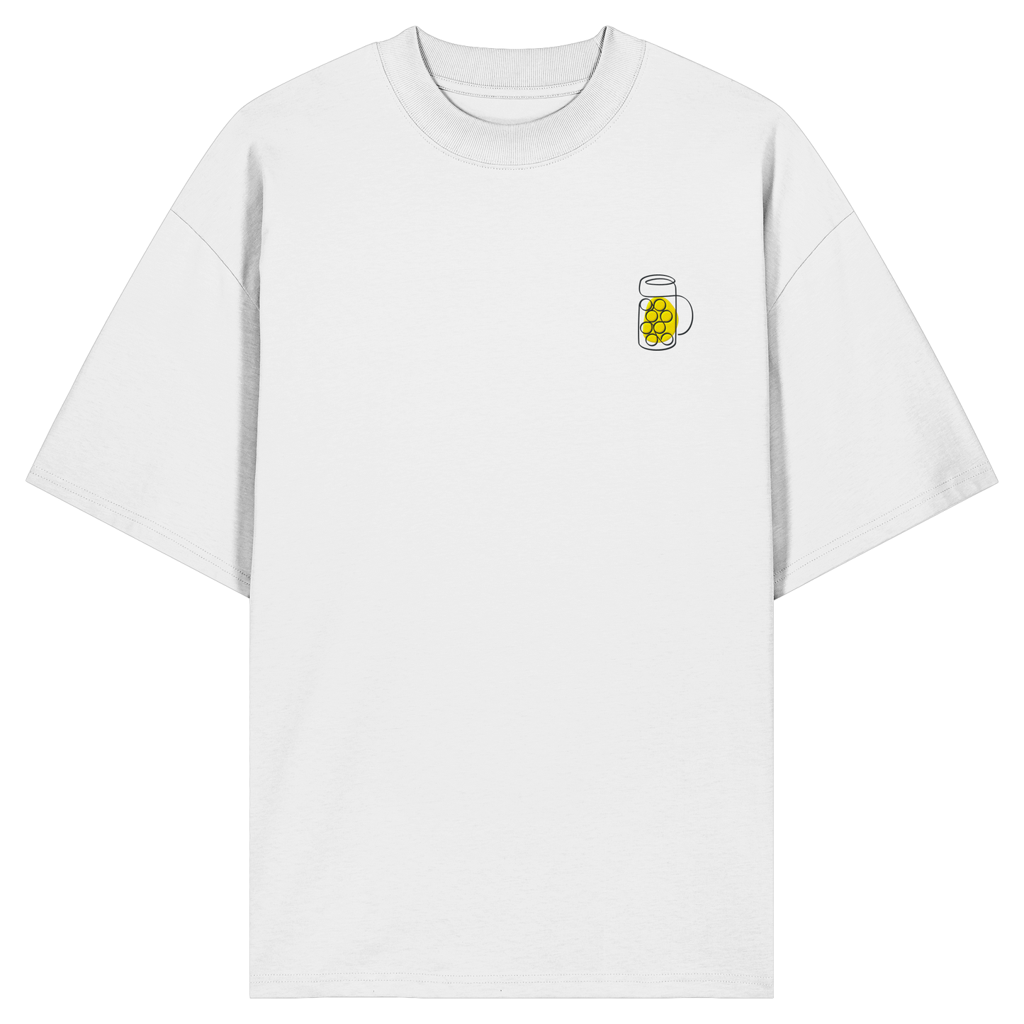 Organic Oversize Shirt - Maßkrug gestickt (gelb)