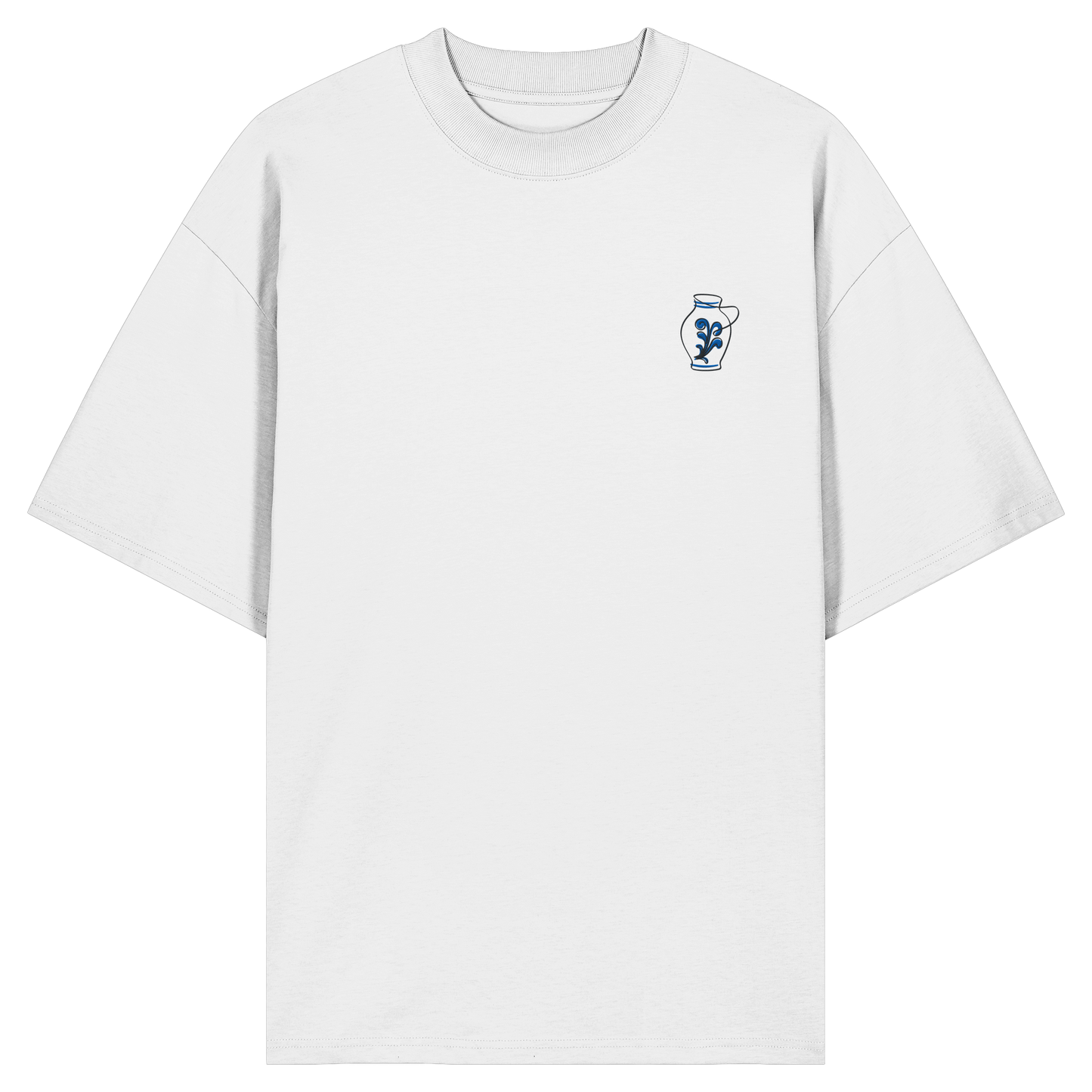 Organic Oversize Shirt - Bembel gestickt (blau)