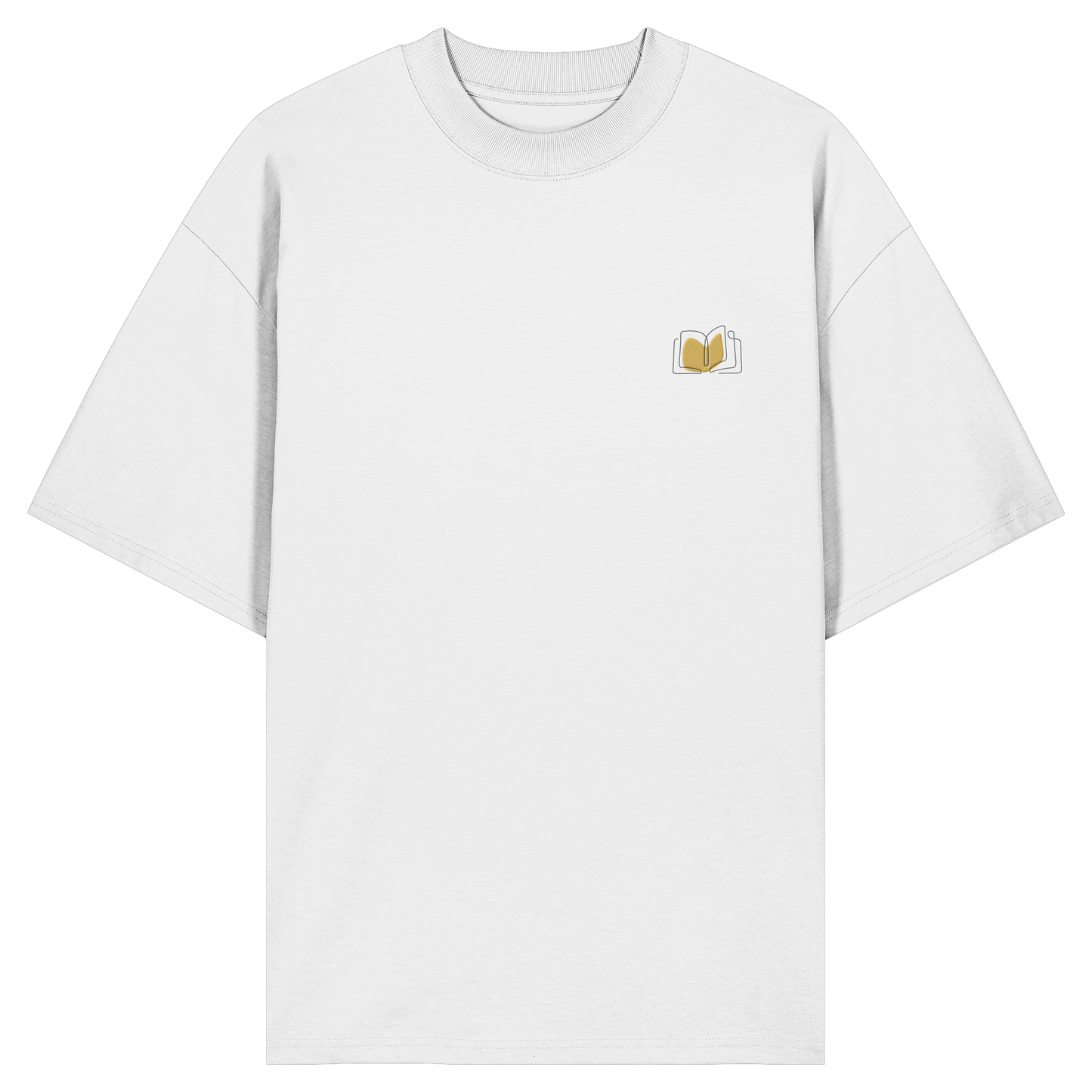 Organic Oversize Shirt - Buch gestickt (beige)