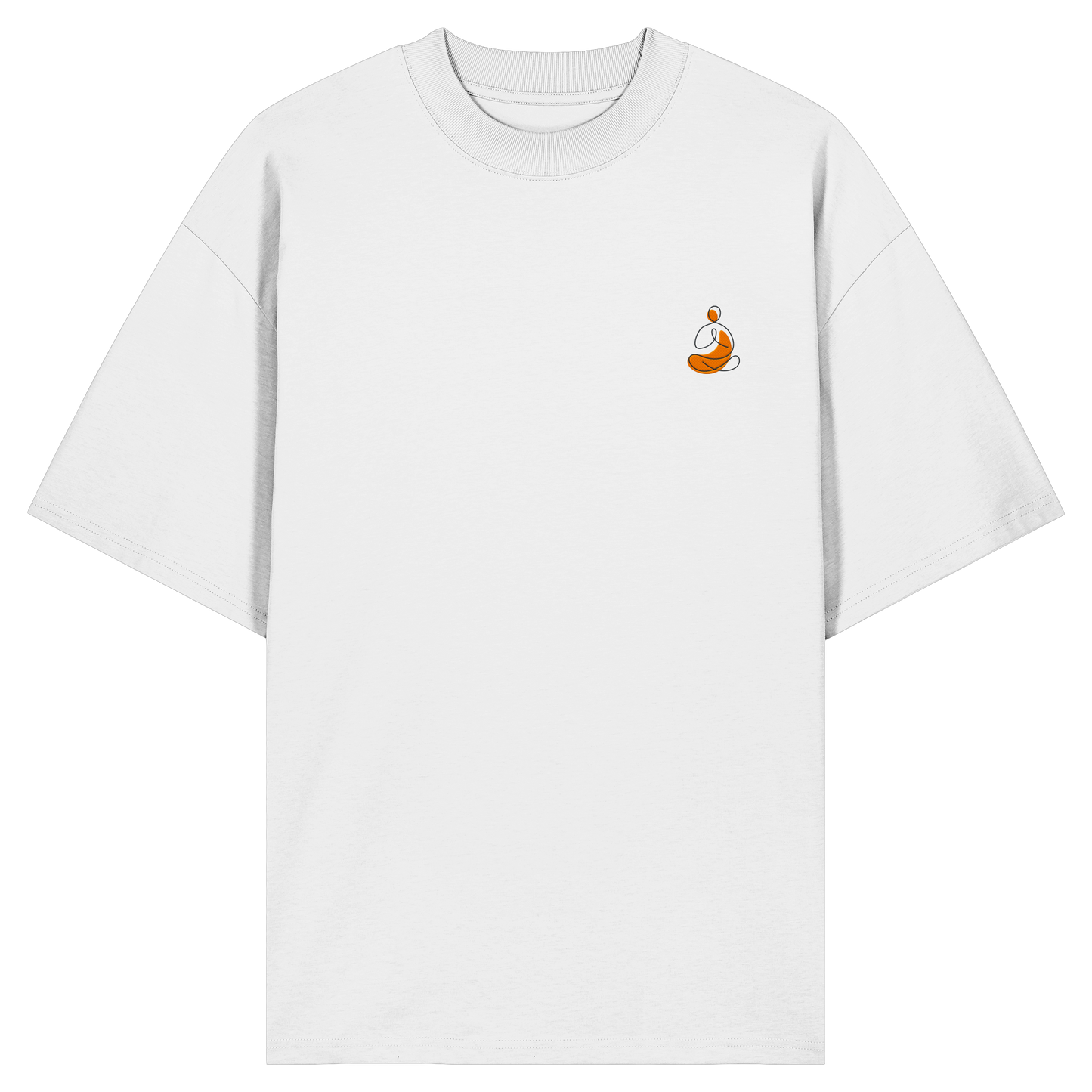 Organic Oversize Shirt - Yoga gestickt (orange)