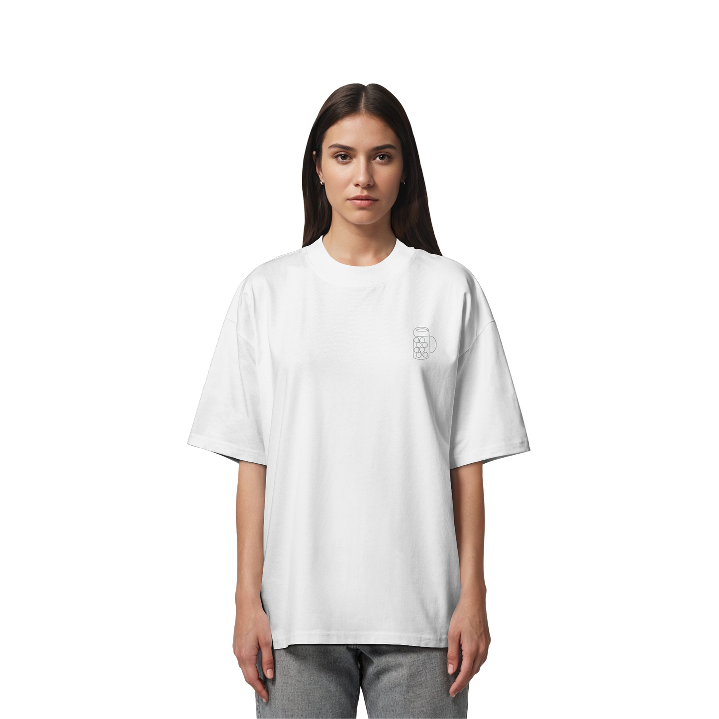 Organic Oversize Shirt - Maßkrug gestickt