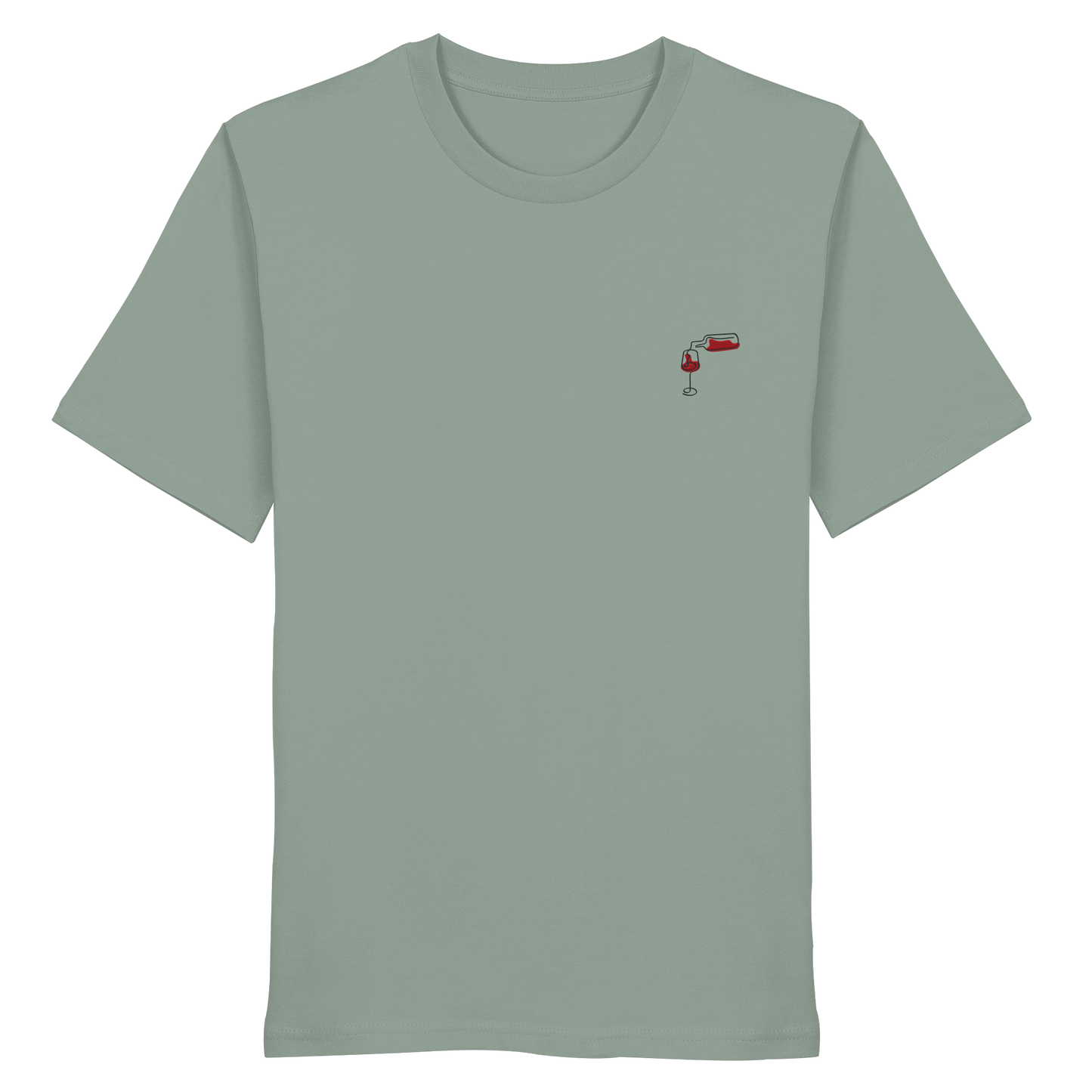 Organic Shirt - Wein gestickt (rot)