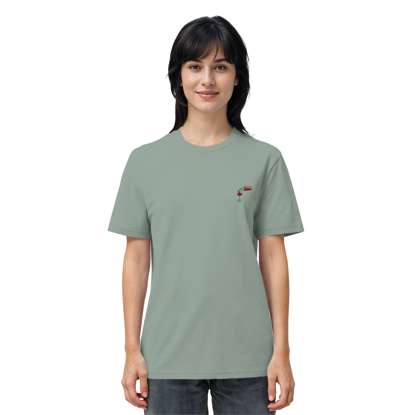 Organic Shirt - Wein gestickt (rot)