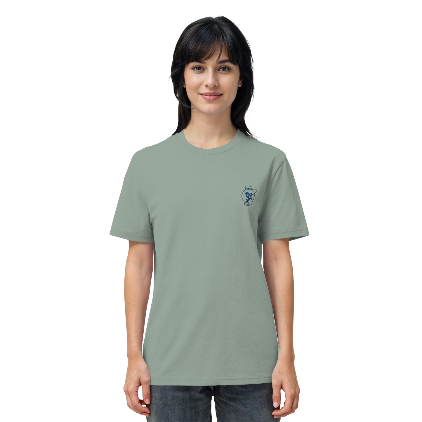 Organic Shirt - Bembel gestickt (blau)