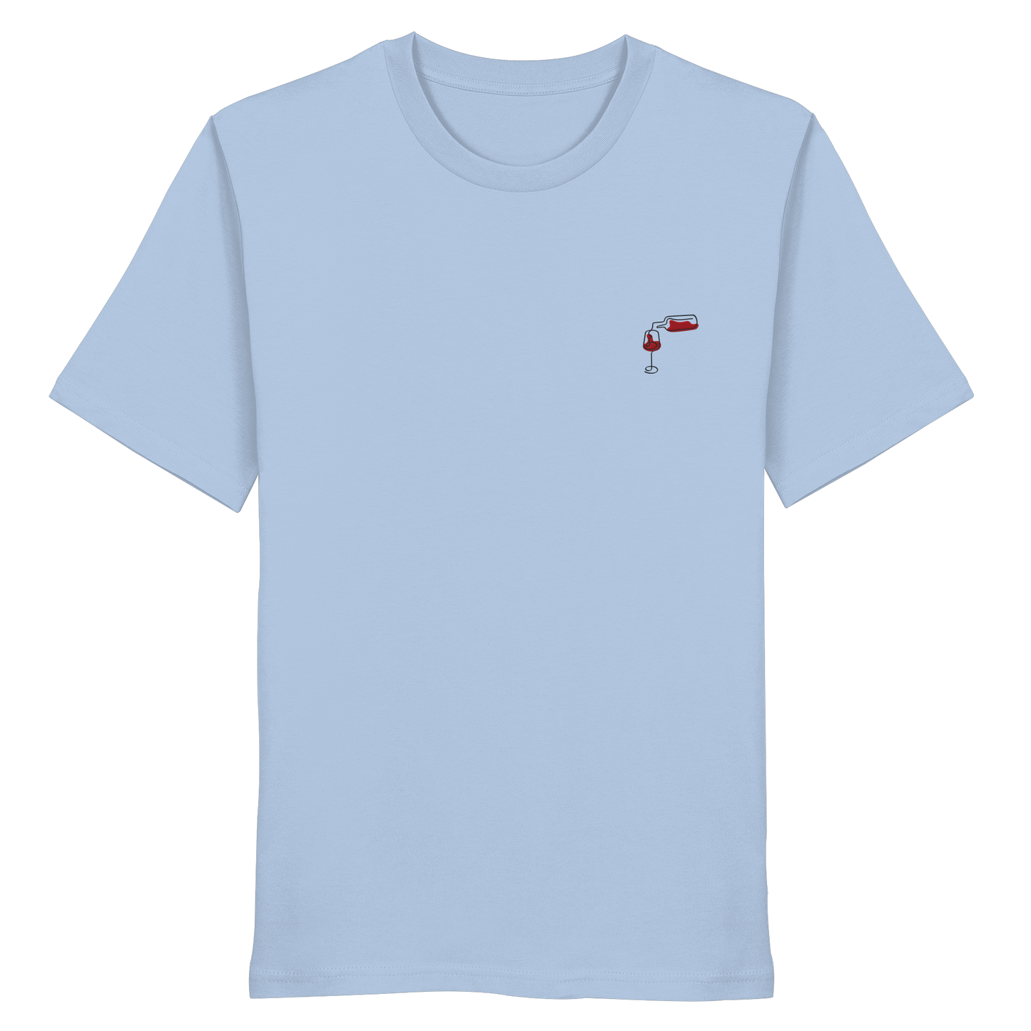 Organic Shirt - Wein gestickt (rot)