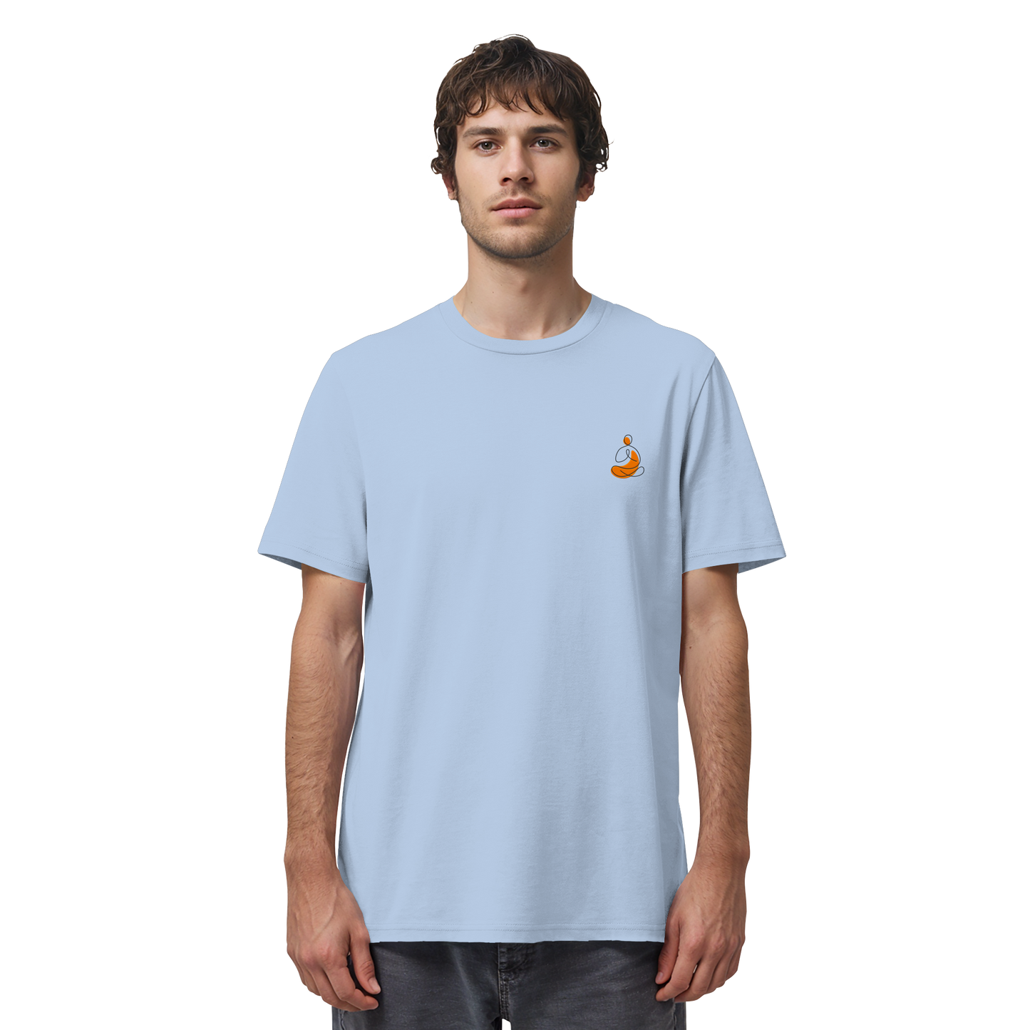 Organic Shirt - Yoga gestickt (orange)