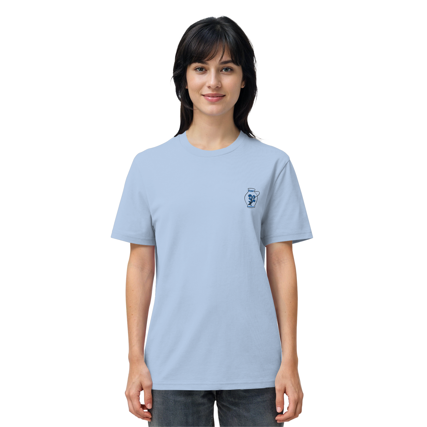 Organic Shirt - Bembel gestickt (blau)