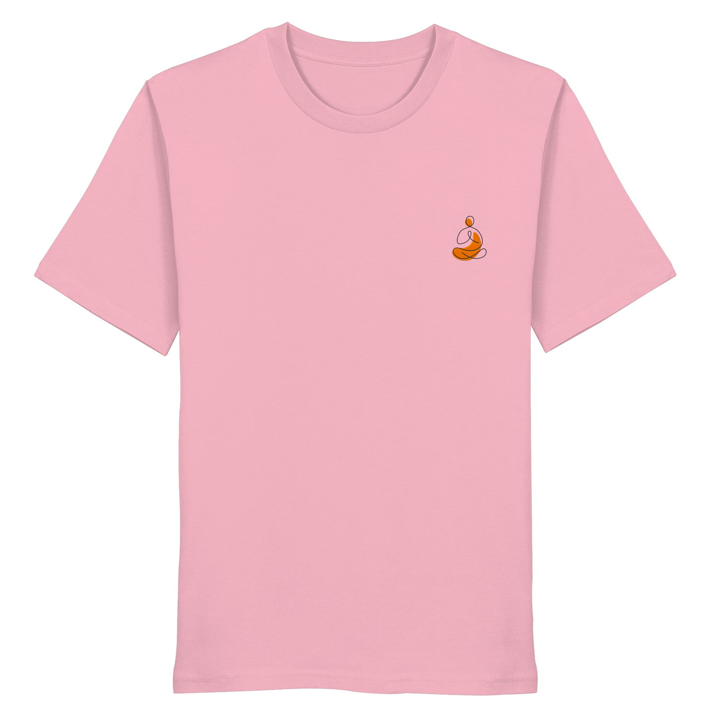 Organic Shirt - Yoga gestickt (orange)
