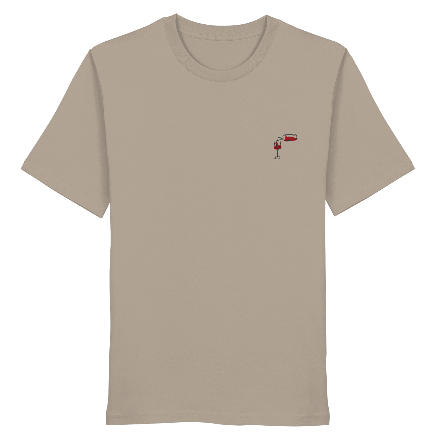 Organic Shirt - Wein gestickt (rot)