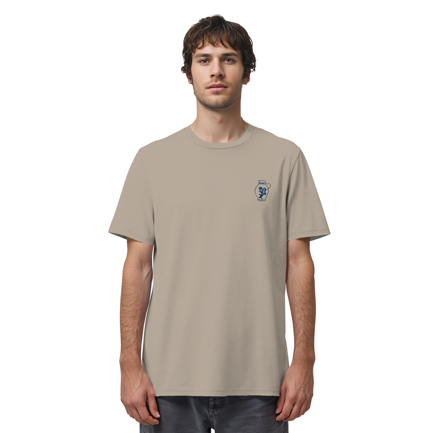 Organic Shirt - Bembel gestickt (blau)