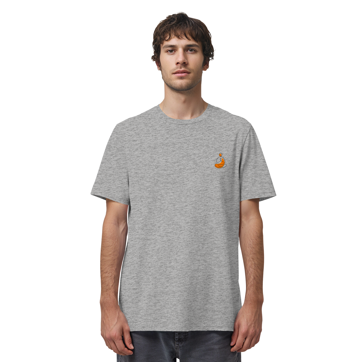Organic Shirt - Yoga gestickt (orange)