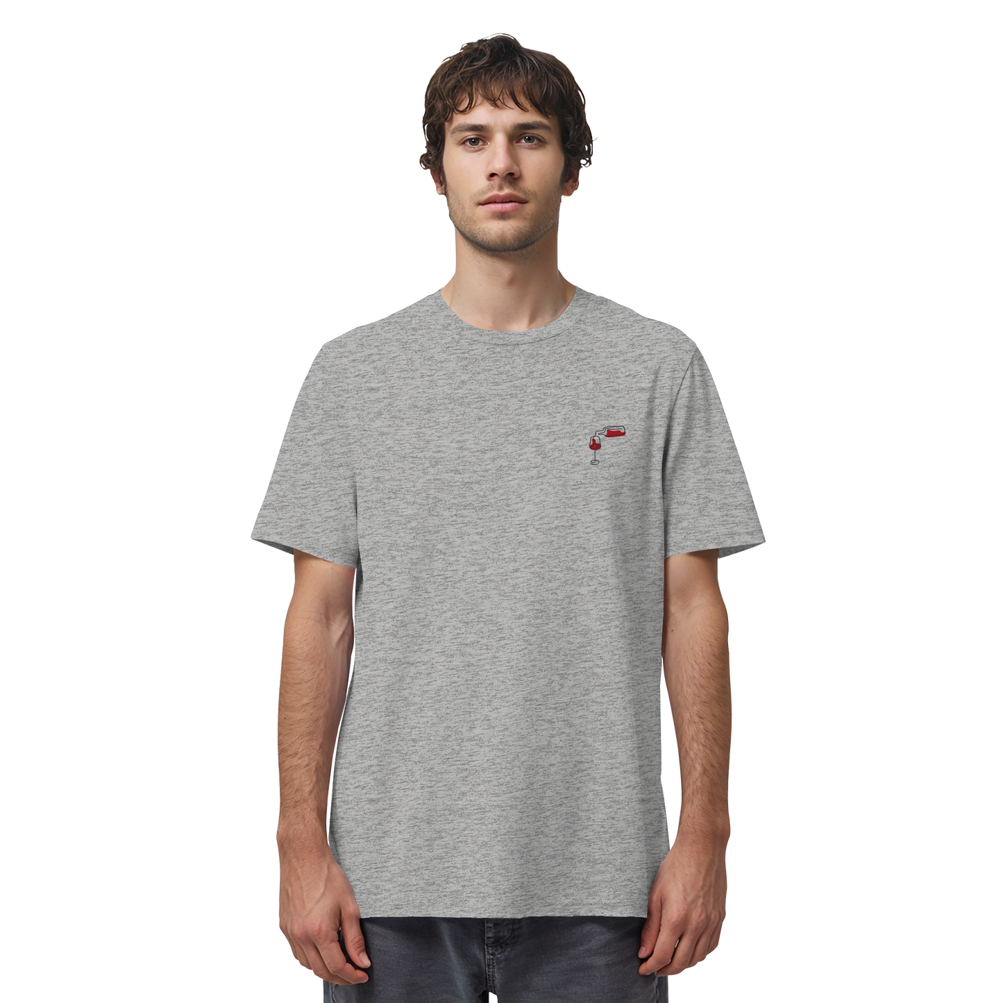 Organic Shirt - Wein gestickt (rot)