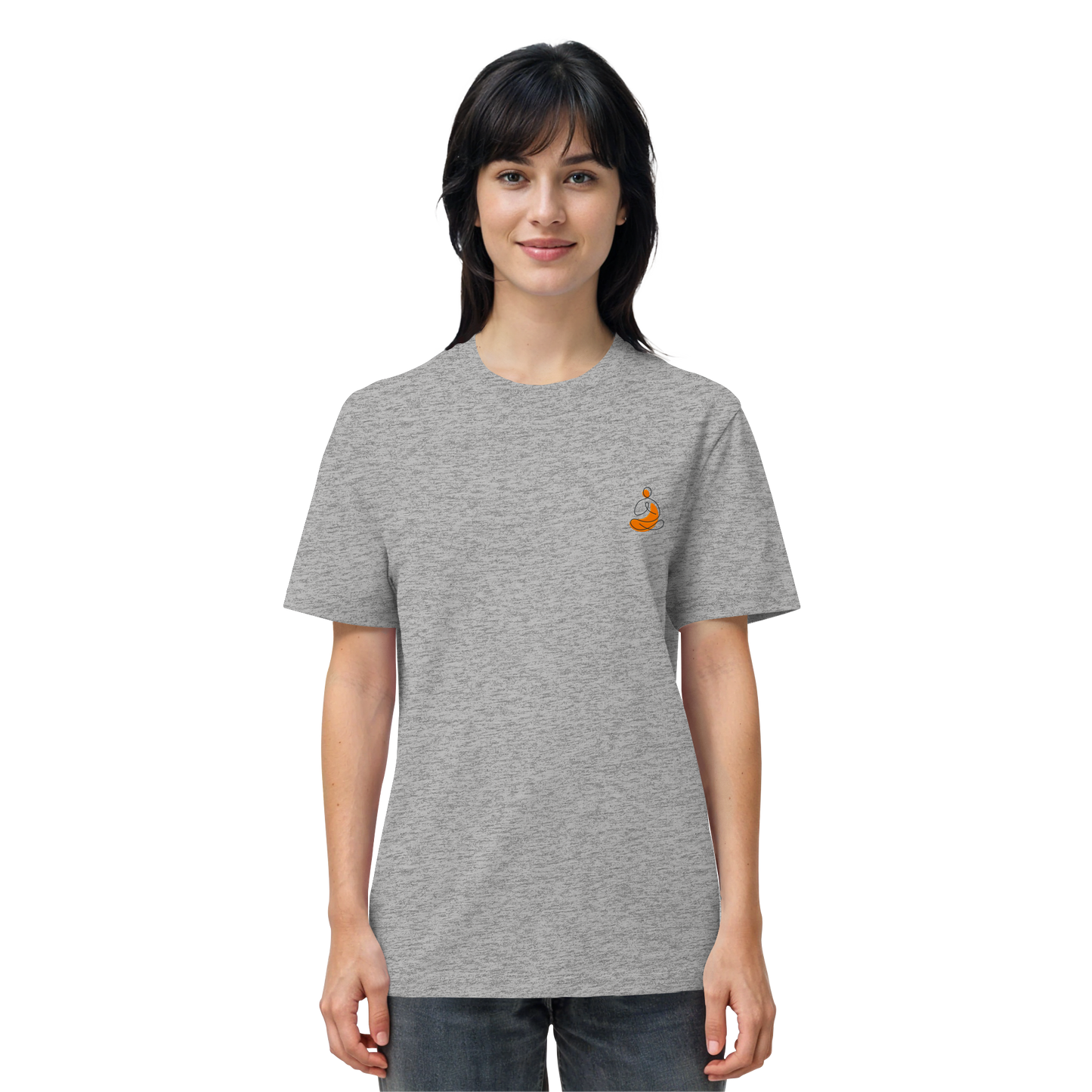 Organic Shirt - Yoga gestickt (orange)