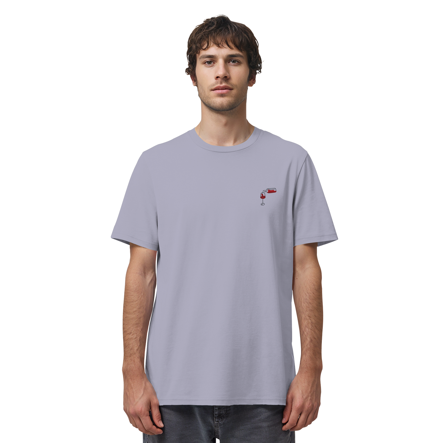 Organic Shirt - Wein gestickt (rot)