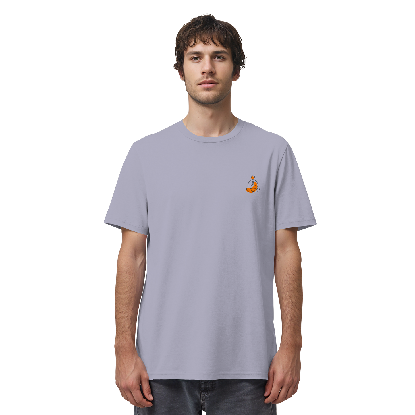 Organic Shirt - Yoga gestickt (orange)