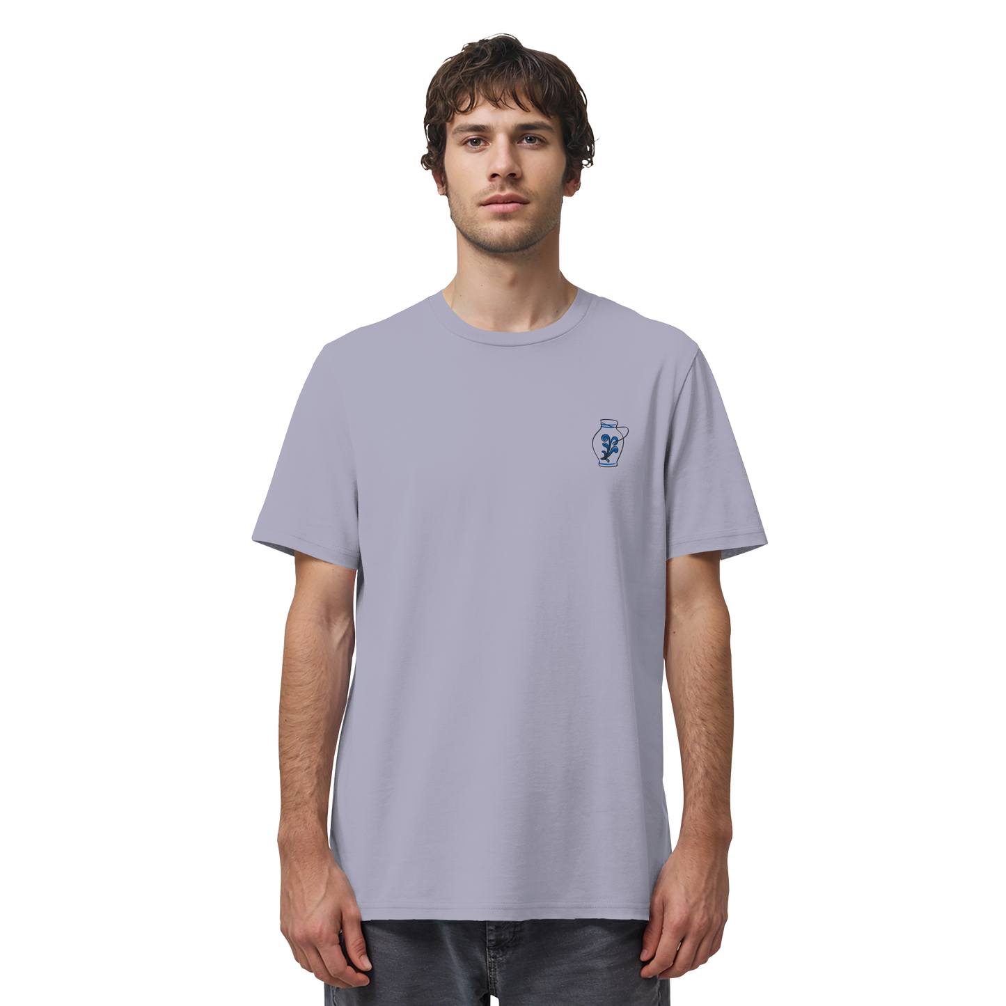 Organic Shirt - Bembel gestickt (blau)