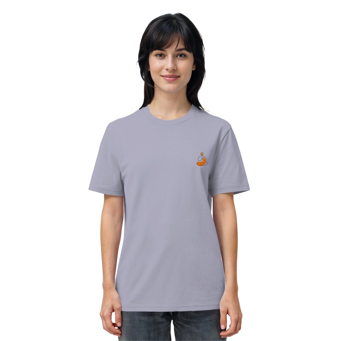 Organic Shirt - Yoga gestickt (orange)