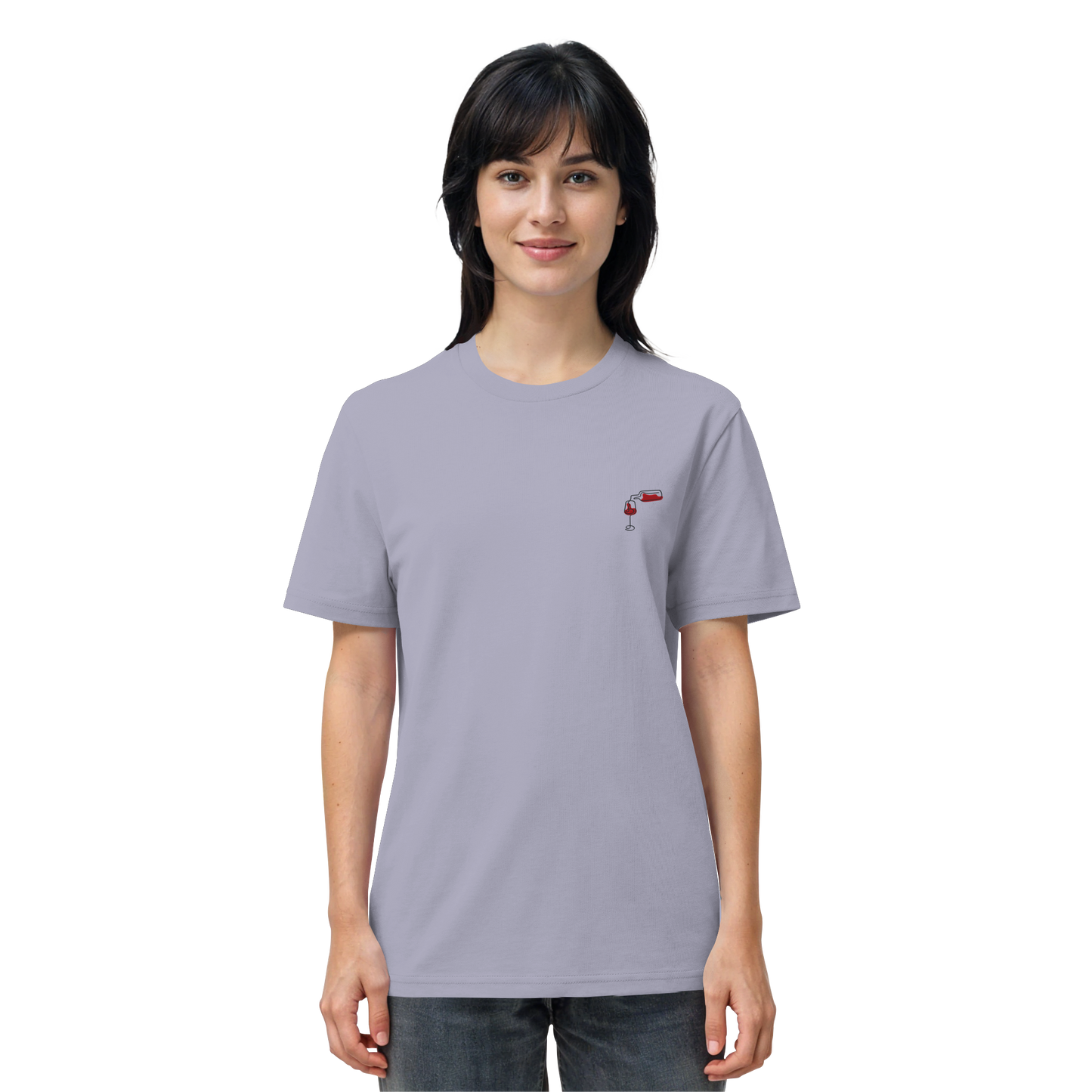 Organic Shirt - Wein gestickt (rot)