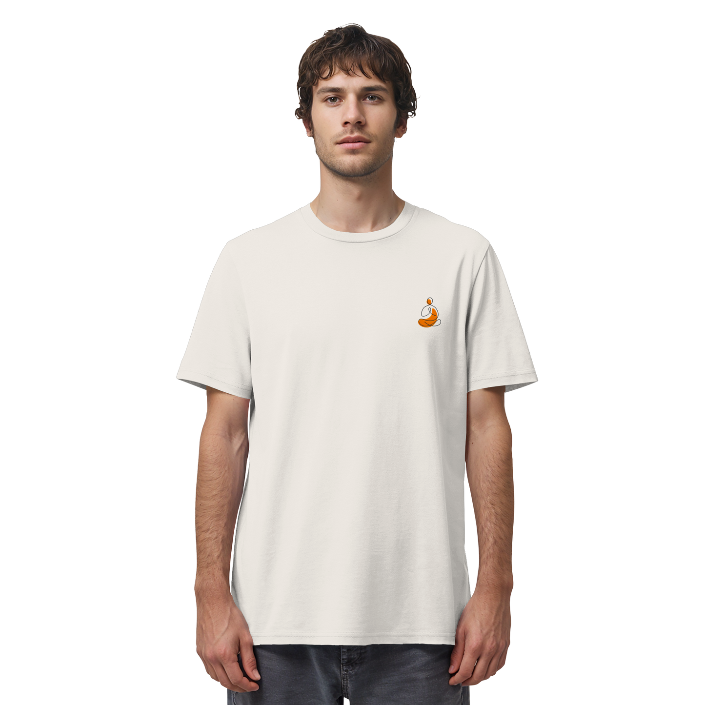 Organic Shirt - Yoga gestickt (orange)