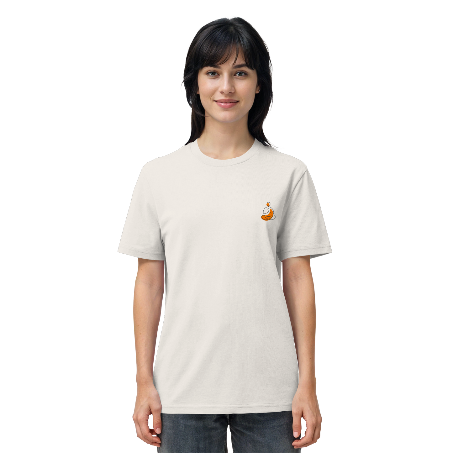 Organic Shirt - Yoga gestickt (orange)