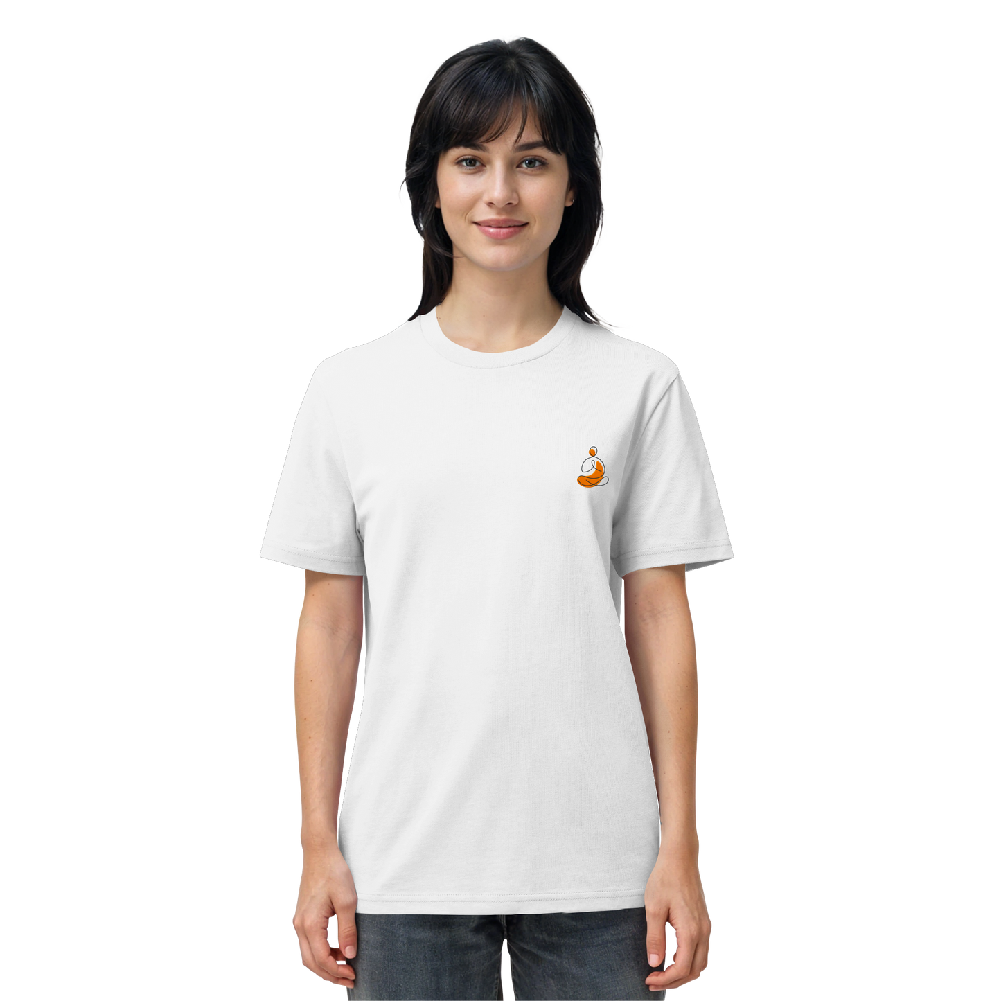 Organic Shirt - Yoga gestickt (orange)