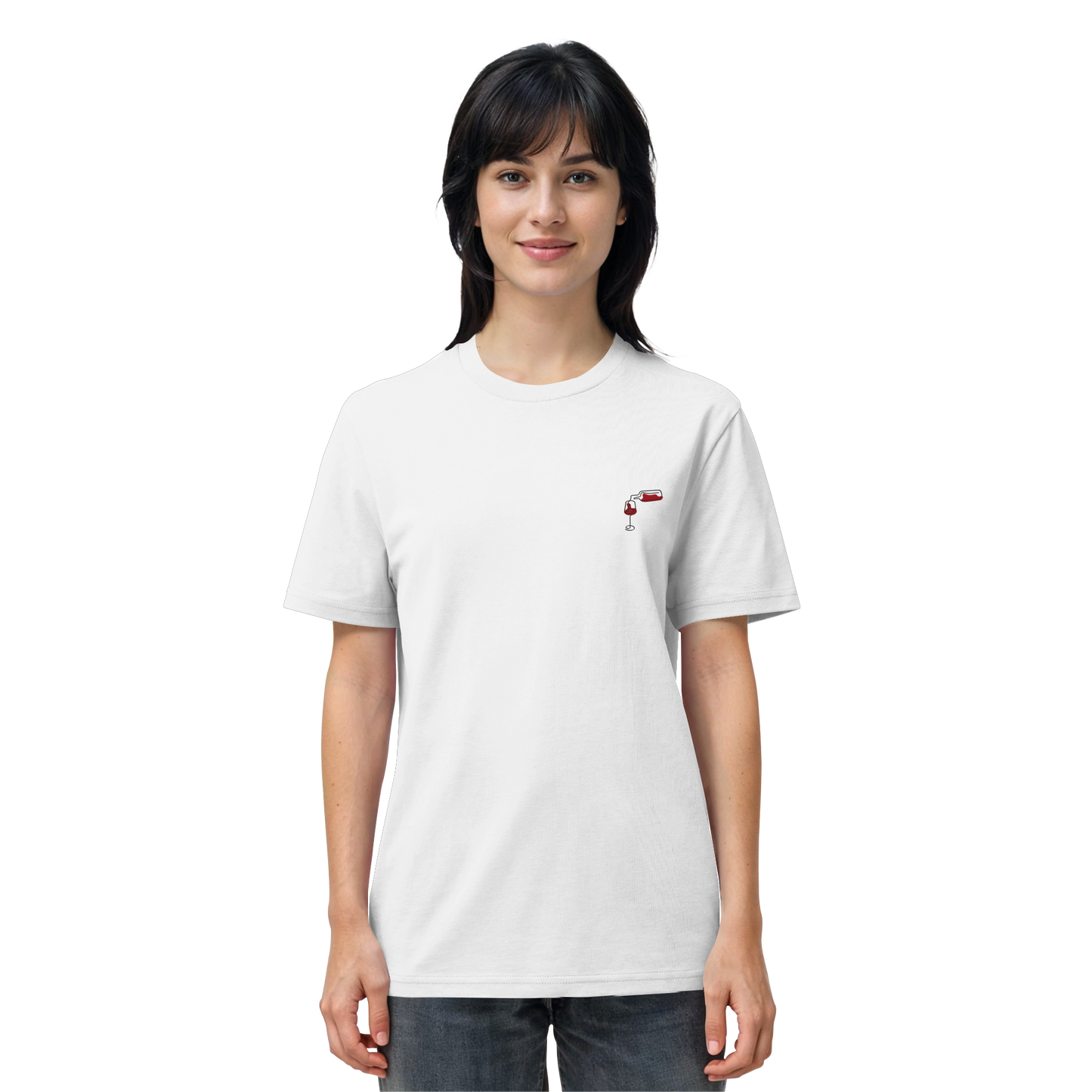Organic Shirt - Wein gestickt (rot)